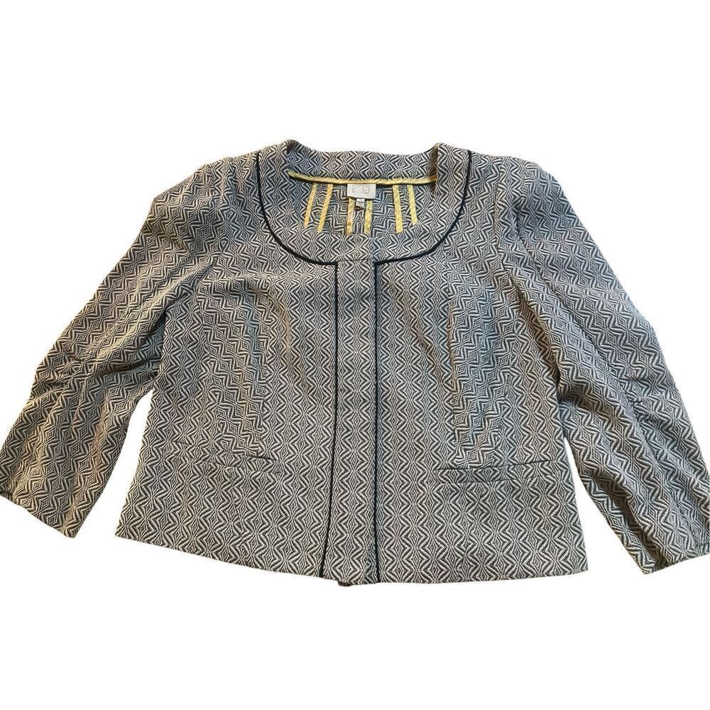 Anthropologie Coquille Eyes for You blazer/jacket geometric print sz 10